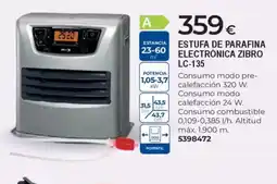 BigMat Estufa de parafina electrónica zibro lc-135 oferta