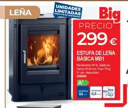 BigMat Estufa de leña básica mb1 oferta