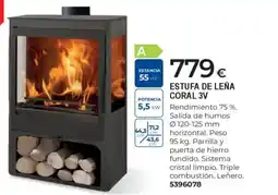 BigMat Estufa de leña coral 3v oferta
