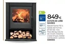 BigMat Estufa de leña sagres oferta
