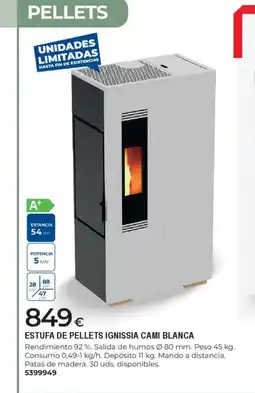 BigMat Estufa de pellets ignissia cami blanca oferta