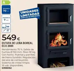 BigMat Estufa de leña boreal eco 200h oferta