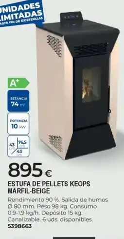 BigMat Estufa de pellets keops marfil-beige oferta