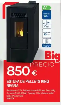 BigMat Estufa de pellets king negra oferta