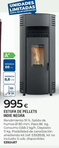 BigMat Estufa de pellets indie negra oferta