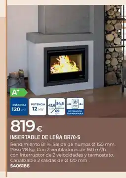 BigMat Insertable de leña br70-s oferta