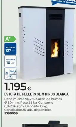 BigMat Estufa de pellets slim minus blanca oferta