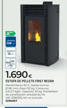 BigMat Estufa de pellets first negra oferta