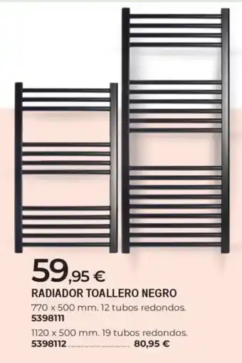 BigMat Radiador toallero negro oferta