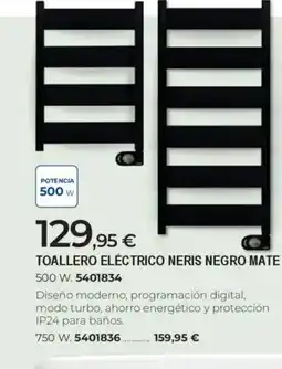 BigMat Toallero eléctrico neris negro mate oferta