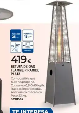 BigMat Estufa de gas flamme piramide plata oferta