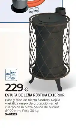BigMat Estufa de leña rústica exterior oferta