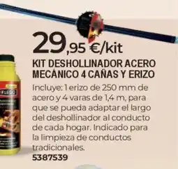 BigMat Kit deshollinador acero mecánico 4 cañas y erizo oferta