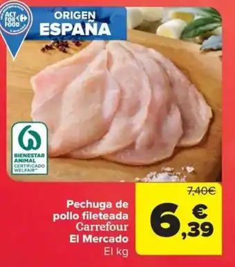 Carrefour Market CARREFOUR Pechuga de pollo fileteada oferta
