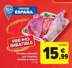 Carrefour Market Cordero recental por cuartos, medios o entero oferta