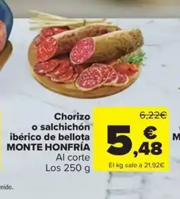 Carrefour Market MONTE HONFRÍA Chorizo o salchichón ibérico de bellota oferta