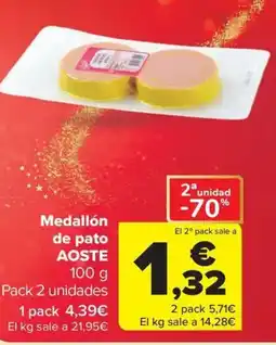 Carrefour Market AOSTE Medallón de pato oferta