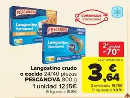 Carrefour Market PESCANOVA Langostino crudo o cocid oferta