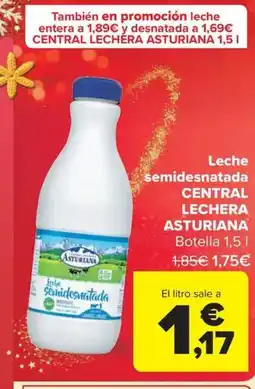 Carrefour Market CENTRAL LECHERA ASTURIANA Leche semidesnatada oferta