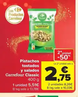 Carrefour Market CAREFOUR CLASSIC Pistachos tostados y salados oferta