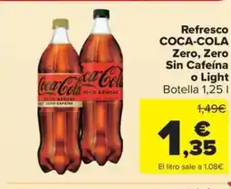 Carrefour Market COCA-COLA Refresco Zero, Zero Sin Cafeína o Light oferta