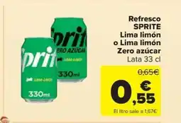 Carrefour Market SPRITE Refresco Lima limón o Lima limón Zero azúcar oferta