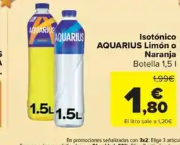 Carrefour Market AQUARIUS Isotónico Limón o Naranja oferta