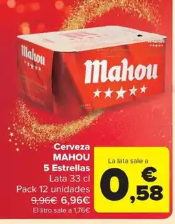Carrefour Market MAHOU Cerveza 5 Estrellas oferta