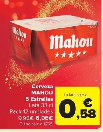 Carrefour Market MAHOU Cerveza 5 Estrellas oferta