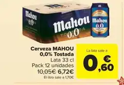 Carrefour Market MAHOU Cerveza 0,0% Tostada oferta