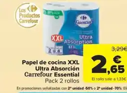Carrefour Market CARREFOUR ESSENTIAL Papel de cocina XXL Ultra Absorción oferta