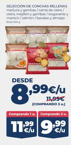 La Sirena Selección de conchas rellenas oferta