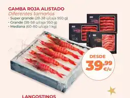 La Sirena Gamba roja alistado diferentes tamaños oferta