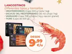 La Sirena Langostinos diferentes tipos y tamaños oferta