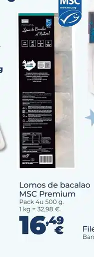 La Sirena Lomos de bacalao MSC Premium oferta