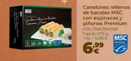 La Sirena Canelones rellenos de bacalao MSC con espinacas y piñones Premium oferta