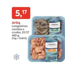 Suma Supermercados ARTIQ Langostinos cocidos o crudos oferta