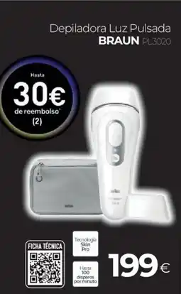 Tien 21 BRAUN Depiladora Luz Pulsada PL3020 oferta