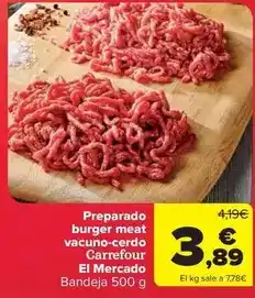 Carrefour Market Carrefour - preparado burger meat vacuno-cerdo el mercado oferta