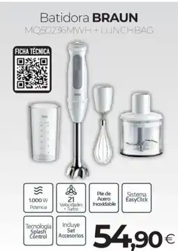 Tien 21 BRAUN Batidora mq50236mwh + lunchbag oferta