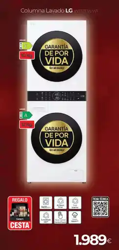 Tien 21 LG Columna lavado wt1210wwf oferta