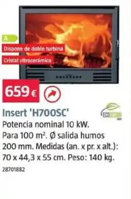 Bauhaus Insert H 700SC Potencia nominal 10 kW oferta