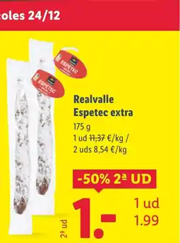 Lidl REALVALLE Espetec extra oferta