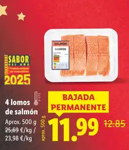 Lidl 4 lomos de salmón oferta