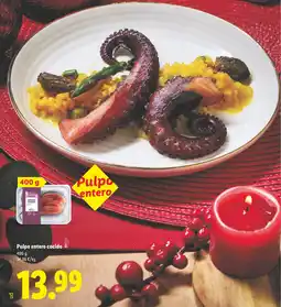 Lidl Pulpo entero cocido oferta