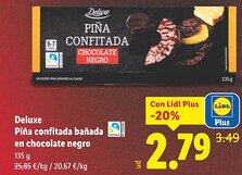 Lidl DELUXE Piña confitada bañada en chocolate negro oferta