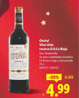 Lidl Otoñal Vino tinto reserva D.O.Ca Rioja oferta