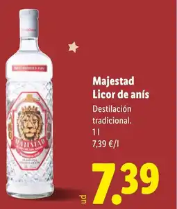 Lidl Majestad Licor de anís oferta