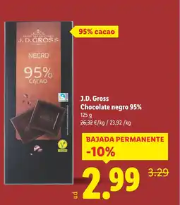 Lidl J. D.GROSS Chocolate negro 95% oferta