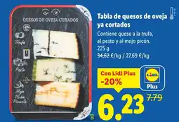 Lidl Tabla de quesos de oveja ya cortados oferta